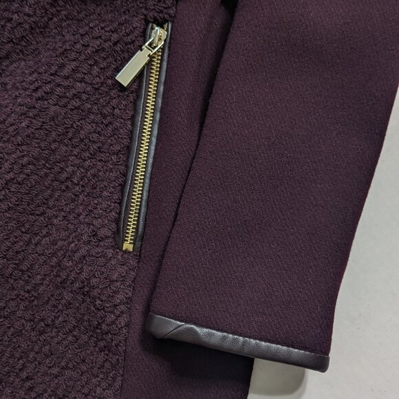 NWT Vince Camuto Burgundy Bouclé Coat Size S - Picture 15 of 15